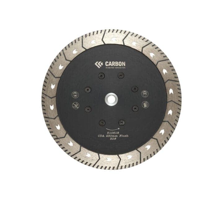 230MM (9″) CDA PROFESSIONAL SERIES TURBO COARSE 30# FLUSH CUTTING BLADE M14 PROFESSIONAL SERIES FLUSH CUT-2