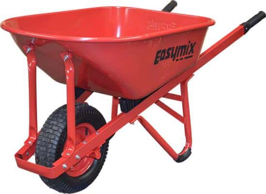 RED W/BARROW WITH STEEL TRAY NARROW PNEUMATIC