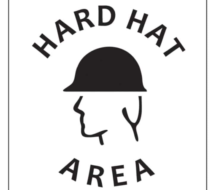 Stencil HARD HAT AREA Mylar