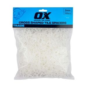 Tiling Tools OX Trade Cross Shaped Tile Spacers 2mm - 1000pcs Bunbury Machinery