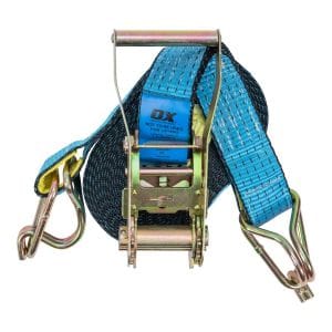 OX Heavy Duty 50mm Ratchet Tie Down Strap Site Tools Ratchet Tie Down Straps Available at bunbury machinery