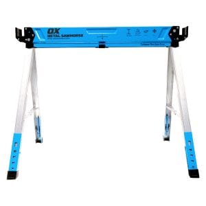 OX Pro Metal Sawhorse - Adjustable Legs Site Tools Saw Horses Available at bunbury machinery